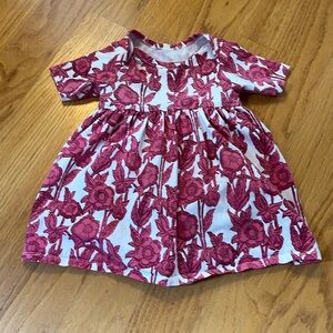 Pink chicken pink and white floral dress size 6 to 12 months